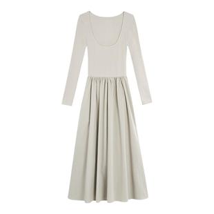 MULVAN 【现货6折】两件套带胸垫连衣裙女气质收腰显瘦a字长裙