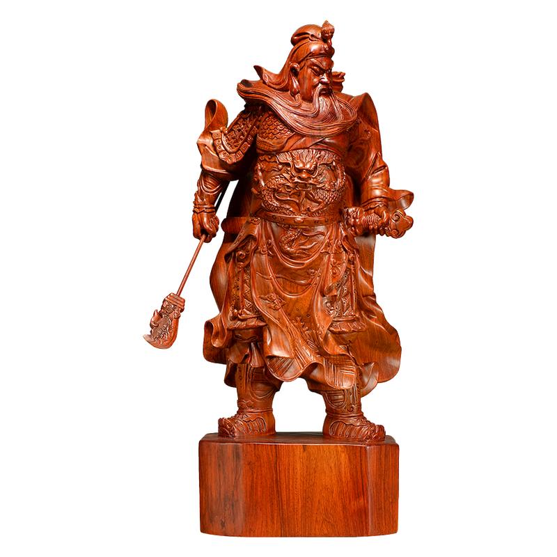 花梨木供奉关羽武财神关二爷神像