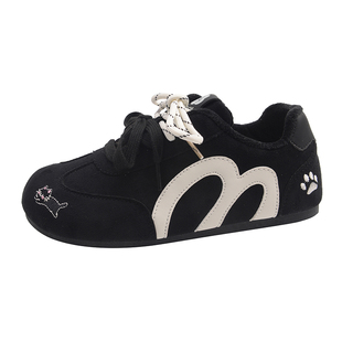 爆款百搭小众厚底板鞋女秋冬季加绒德训鞋2025新款运动休闲阿甘鞋