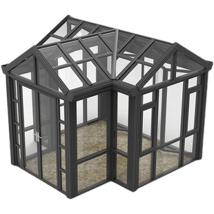 西安室外庭院别墅阳台茶室玻璃阳光房断桥铝合金门窗定制遮阳顶帘