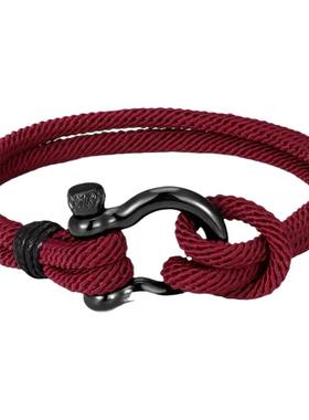 手链男生新品不锈钢弓形扣时尚沙滩米兰线手绳马卡龙学生情侣手环