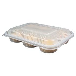 包子专用打包盒六格一次性外卖冷冻食品级无盖包装盒子6隔商用厚