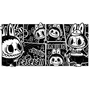 labubu拉布布皮革书桌布桌垫可爱卡通可擦免洗学生儿童台面保护垫