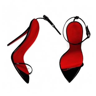 一字带简约凉鞋12厘米金属超细钢高跟性感时尚大码欧美男女反串鞋