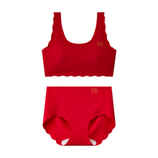 女童本命年红色内衣套装2026马年儿童少女发育期文胸背心12岁女孩