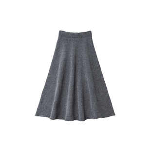 不等式 秋冬羊毛绒半身裙女中长款A字伞裙遮胯显瘦高腰裙子大裙摆