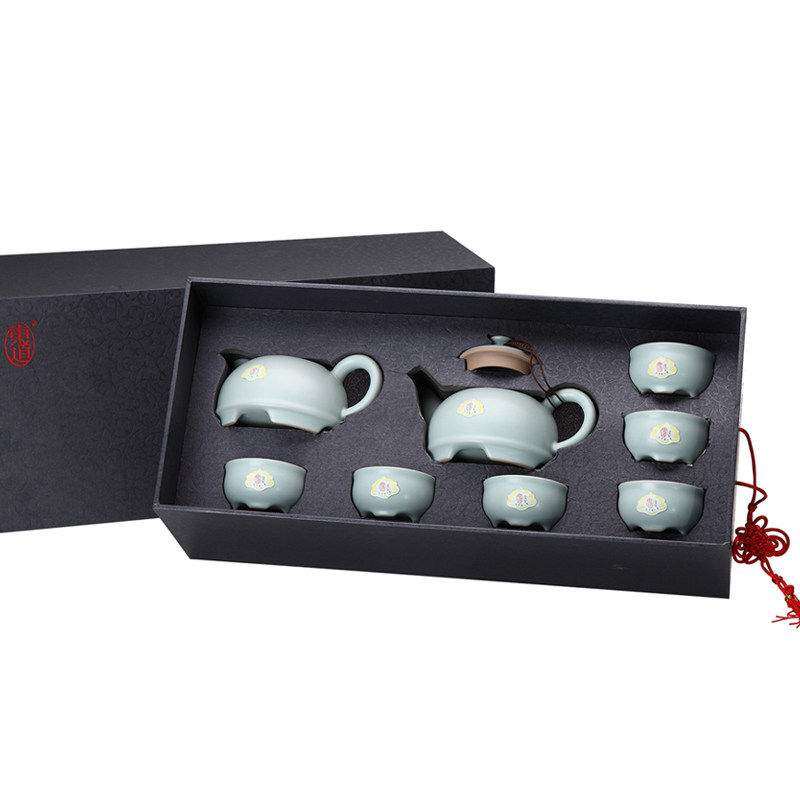 东道汝窑功夫茶具套装精品