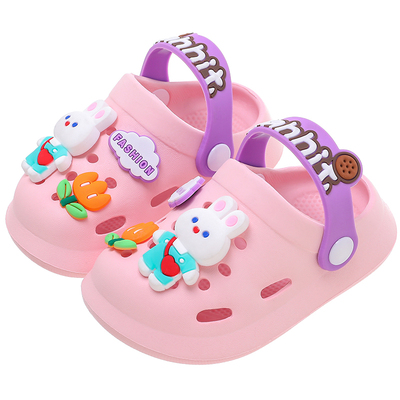 夏季儿童防滑软底居家洞洞鞋包头