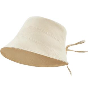 日系小边沿渔夫帽新款素颜水桶帽大头围夏抽绳设计感小众显脸小潮