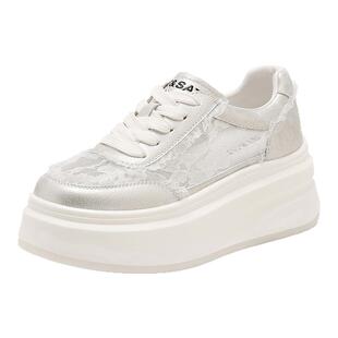 St&Sat/星期六春夏厚底小白鞋增高单鞋系带休闲板鞋女SSD2112WBG