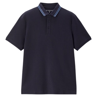 佐丹奴Polo男装黑科技凉感防晒撞色边针织短袖POLO 13015216