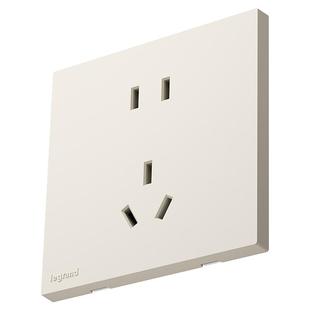 罗格朗开关插座面板奶油白畅境大板一开单控五孔USB家用86型暗装