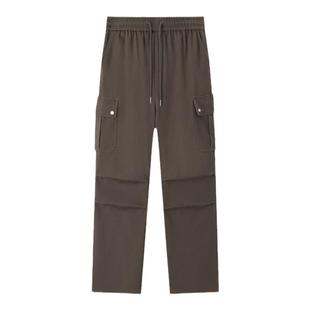 森马休闲裤女抓绒降落伞裤潮流女士冬季抽绳阔腿工装裤复古长裤子