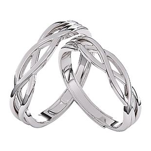 钟久久情侣对戒海誓山盟纯银镂空戒指情人节新年礼物定制钟爱协议