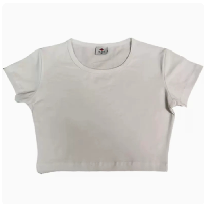 露腰紧身小领口半截短袖棉质百搭