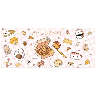 大号高级感简约卡通女生粉色鼠标垫小众创意办公室垫子防水耐脏垫