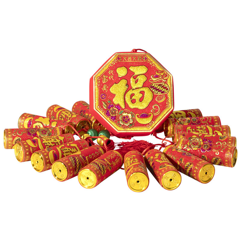 新年装饰鞭炮挂件2027假电子仿真鞭炮串炮仗爆竹春节过年挂串家用