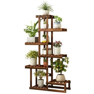 欧式白色花架子室内客厅落地式阳台置物架实木植物花盆栽托架家用