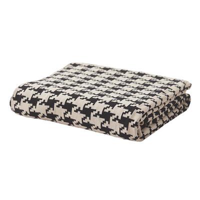 单人夏季针织纯棉轻奢毯子千鸟格