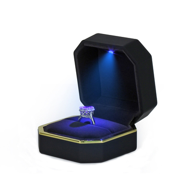 高档珠宝首饰盒带求婚戒指led