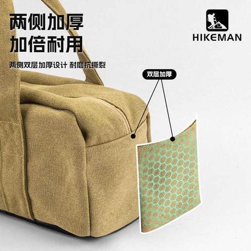 户外露营地钉袋帐篷天幕搭建风绳锤子套装便携工具杂物帆布收纳包