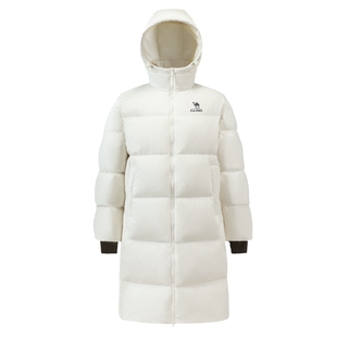 骆驼运动长款羽绒服女冬季连帽防寒加厚保暖情侣防风外套面包服男