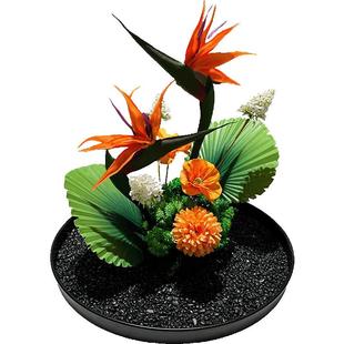 wo+仿真蝴蝶兰鹤望兰新中式花艺客厅餐桌茶几摆件样板房展厅摆放