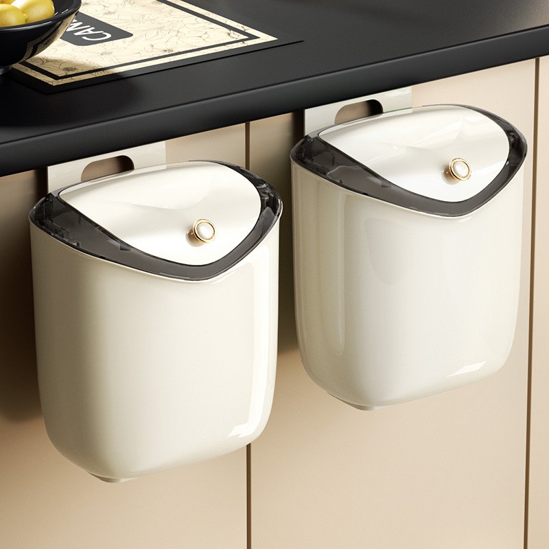 新品 壁挂垃圾桶高颜值厨余垃圾夹缝收纳家用带盖橱柜卫生间厨房