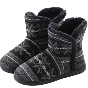 秋冬季棉拖鞋男女大码加绒保暖家居靴高帮室内厚底毛拖鞋包跟防滑