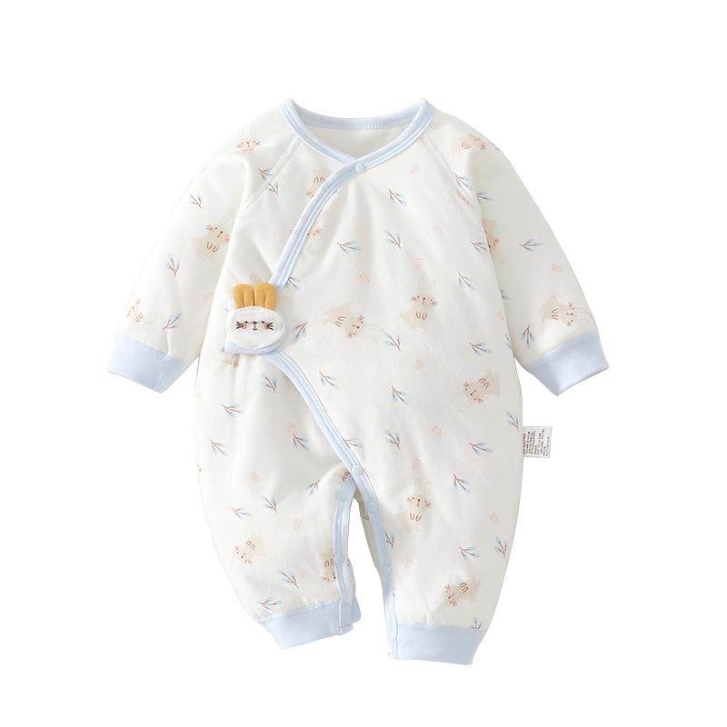 小聪熊新生儿衣服秋冬夹棉连体衣