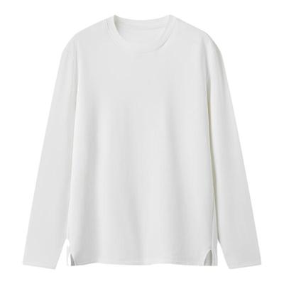 纯色长袖上衣拇指白小T