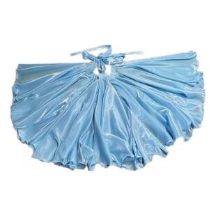 叠舞倾城 A字型舞裙720--1080度珠光清风缎大摆长裙拍照摄影