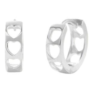 镂空爱心耳圈两色可选｜925银镀18K金铂金｜9mm防过敏简约耳环