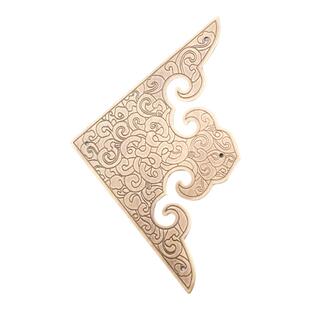 加厚中式仿古衣橱柜门纯铜护角房门铜包角刻花角片角花家具铜配件