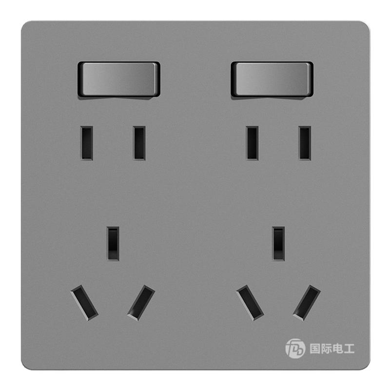 国际电工二开十孔插座独立控制