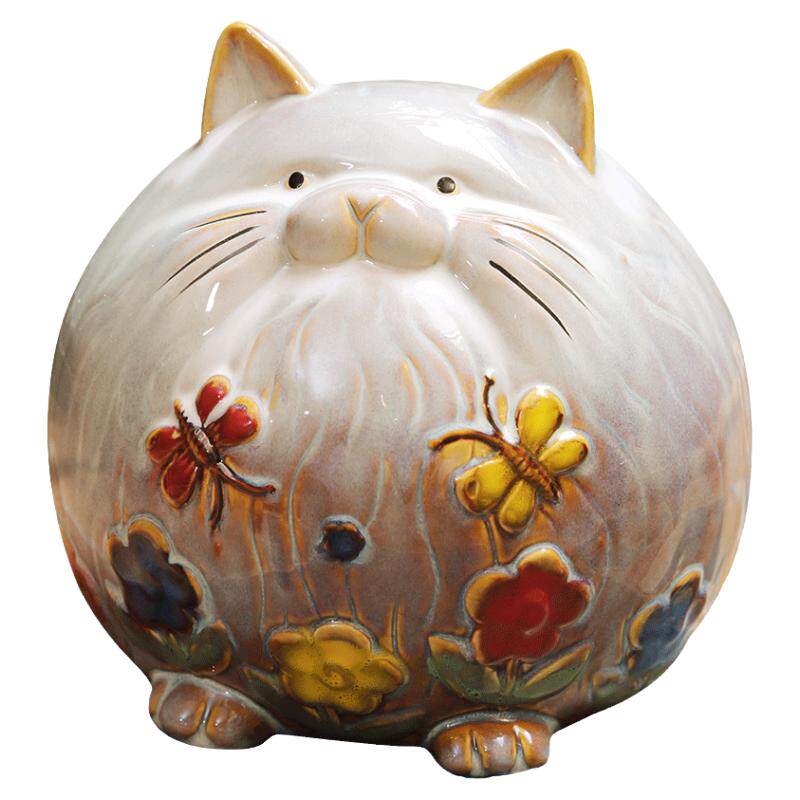 可爱龙猫油画复古家居摆件