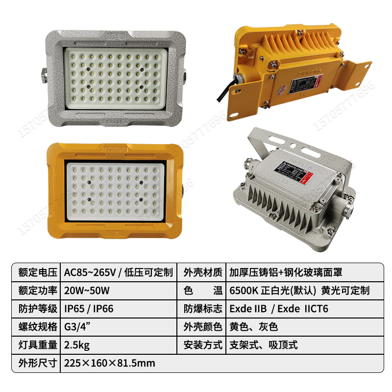 LED防爆灯20/30/40/50W吸顶壁式厂房隧道仓库应急工业照明投光灯-封面