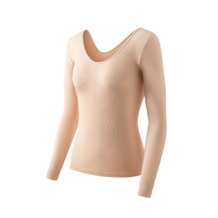 舒氧保暖内衣女秋衣秋裤套装秋冬远红外发热女士U领美体塑身打底