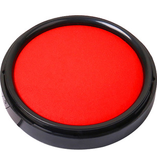 晨光印泥红色秒干印油印台蓝色大号硬泥盖章印手印水性指纹印泥盒