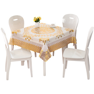 韩式防烫桌布PVC塑料防水正长方形餐桌布茶几布六八人西餐桌台布