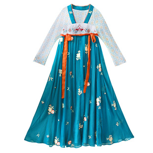 7折【上遥居】改良汉服襦裙女春夏季汉元素连衣裙雪纺长裙仙气裙