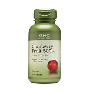 美国原装进口 gnc健安喜cranberry蔓越莓胶囊500mg100粒 女性营养