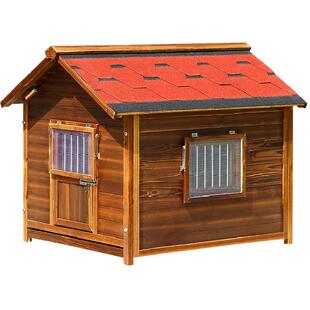 室外狗屋防雨防腐实木质狗窝户外防水狗房子狗笼犬舍四季通用别墅