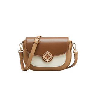 意尔康包包女2026新款马鞍包百搭通勤包质感斜挎包单肩撞色小包