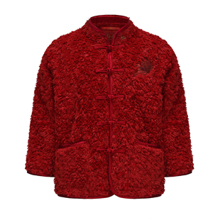 万图岁福童装【火麒麟】秋冬新款中国风国潮儿童毛绒唐装亲子装