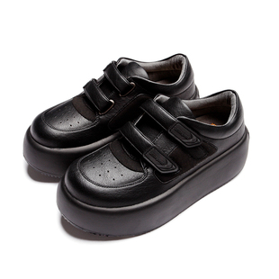 littlegood复古乐福鞋女冬新款学院风小单鞋百搭厚底休闲鞋小皮鞋