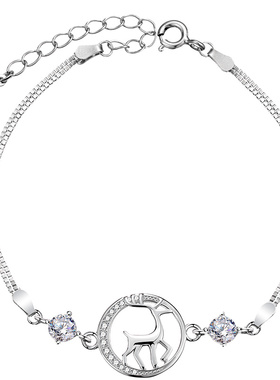 一路纯银情侣手链女ins小众设计