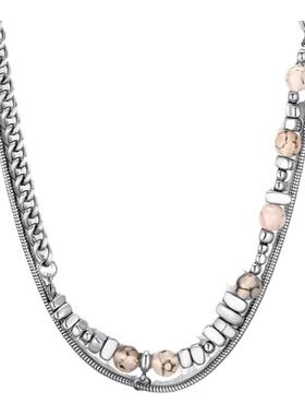 EBYG小众高级感双层链条拼接项链男卫衣链潮流嘻哈礼物送男友