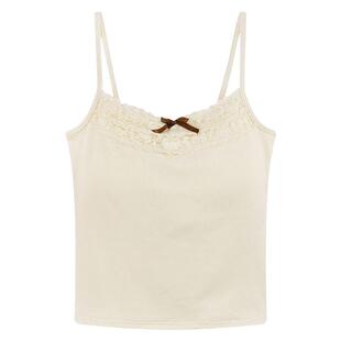 赵露思同款吊带带胸垫背心内衣辣妹性感bm打底上衣女2024新款蕾丝