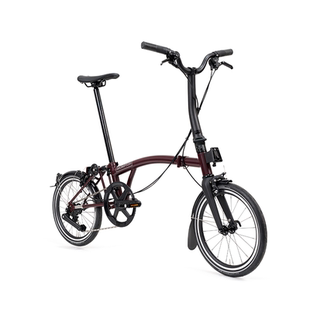 【焕新升级】BROMPTON小布P Line 梅子红 4速碳纤维 折叠自行车